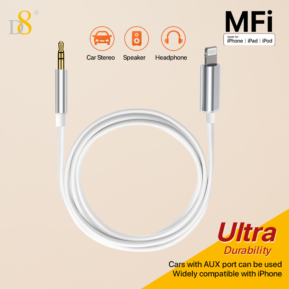 D8  Lightning  to 3.5mm Audio  - Wired Earphone Lightning ulasan dan harga