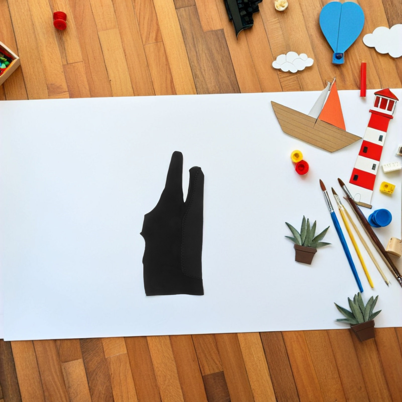 1Pair Two-Finger Drawing Glove - Drawing Glove Artist ulasan dan harga