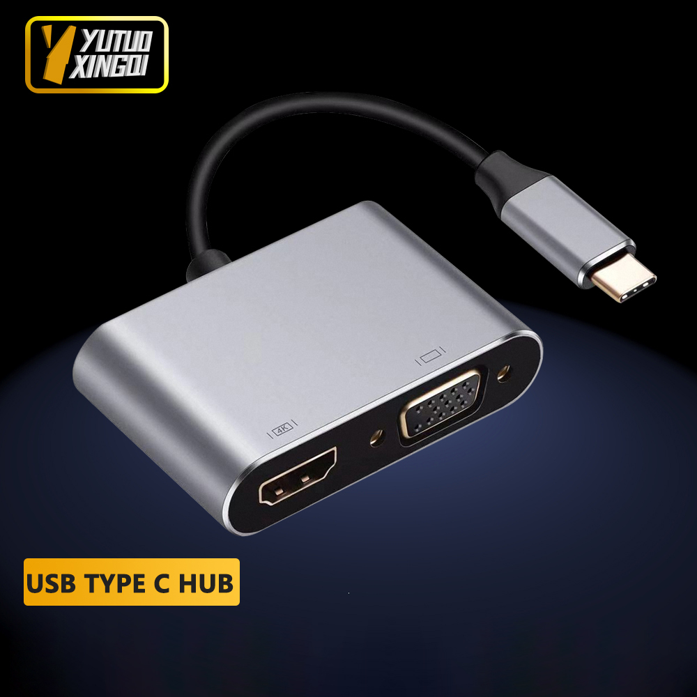 4K USB Type C to VGA 1080P USB - Usb Hub Type C ulasan dan harga